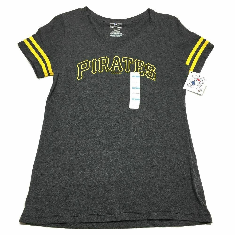 Pittsburgh Pirates‎ T Shirt M Gray MLB Baseball 5th Ocean Womens NWT